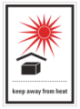 IATA NÁLEPKA SAMOLEPIACE - KEEP AWAY FROM HEAT (10,5 X 7,4CM) OZN. 29023